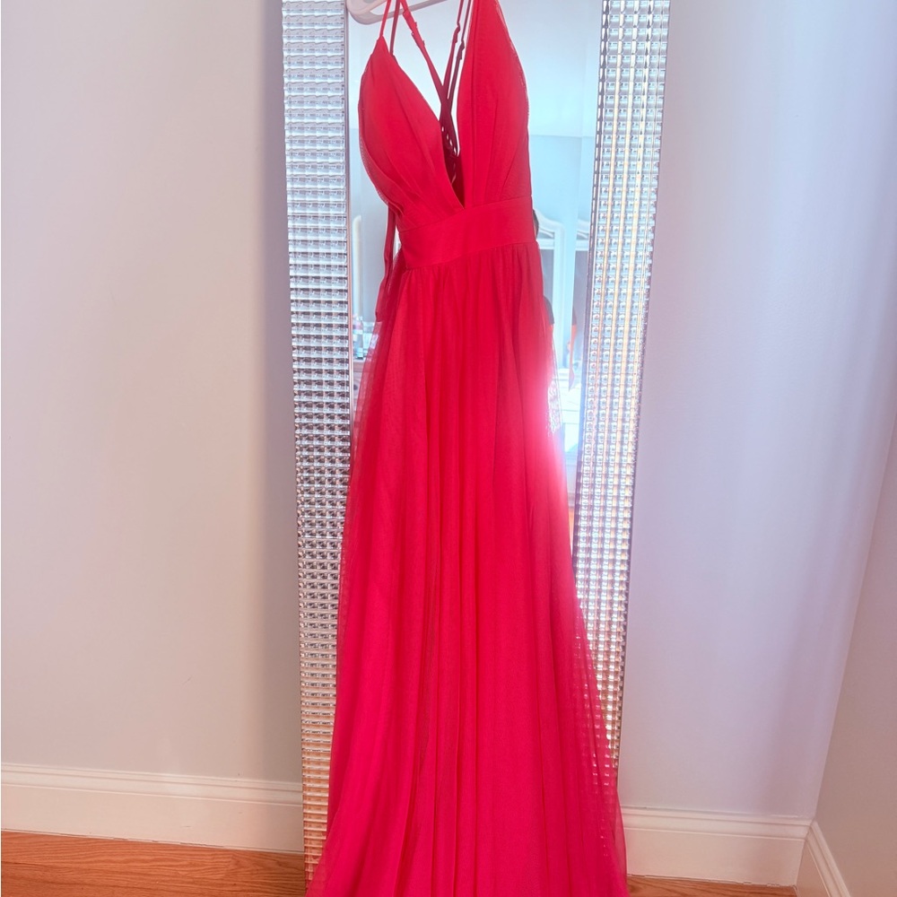 Hot pink Tulle Maxi Dress